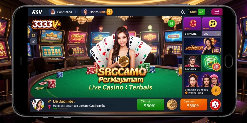 Tampilan gameplay Live Casino yang menegangkan di 333V.