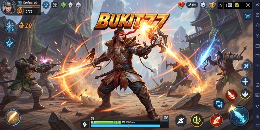 Tampilan seru dari gameplay BUKIT777 dengan pertarungan intens.