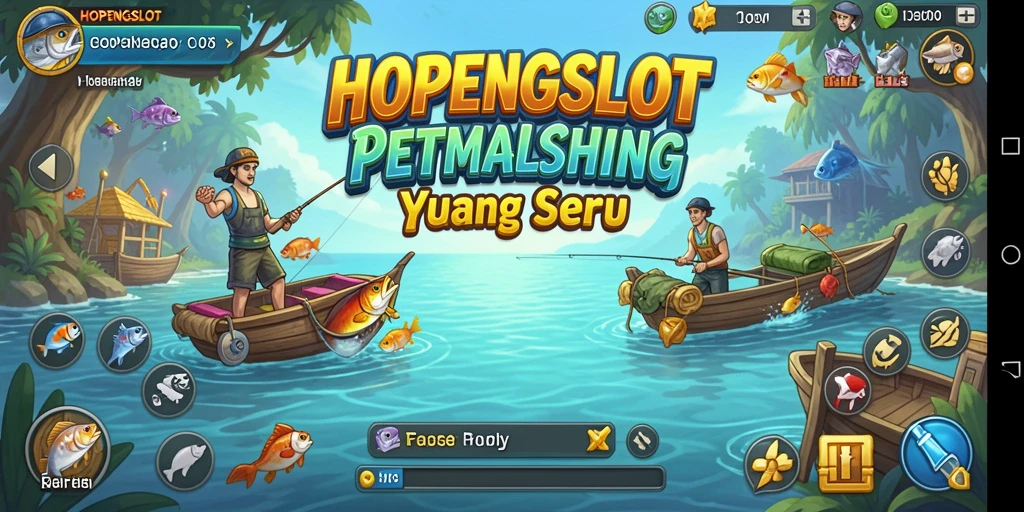 Tampilan gameplay HOPENGSLOT dengan aksi menangkap ikan yang seru.