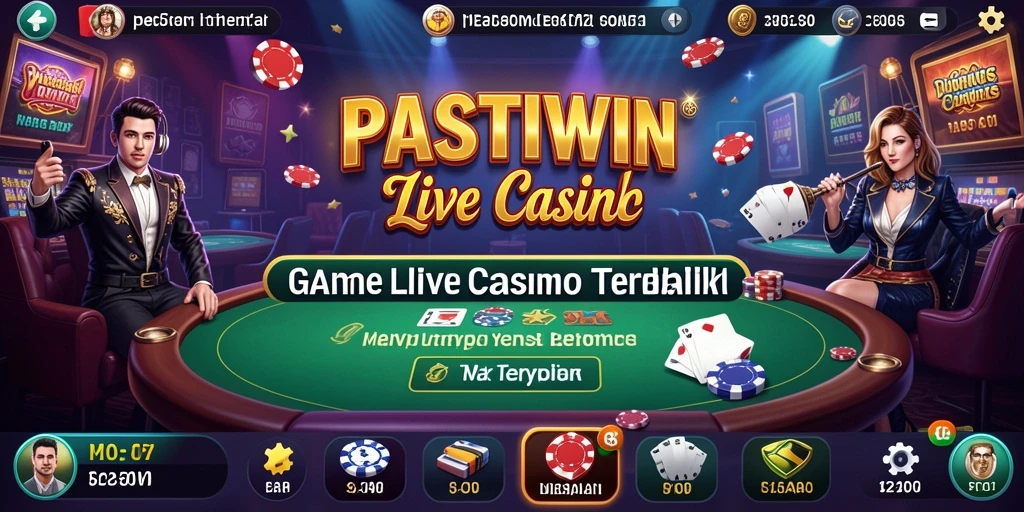 Screenshot gameplay PASTIWIN menampilkan suasana kasino yang menarik dan dealer profesional.