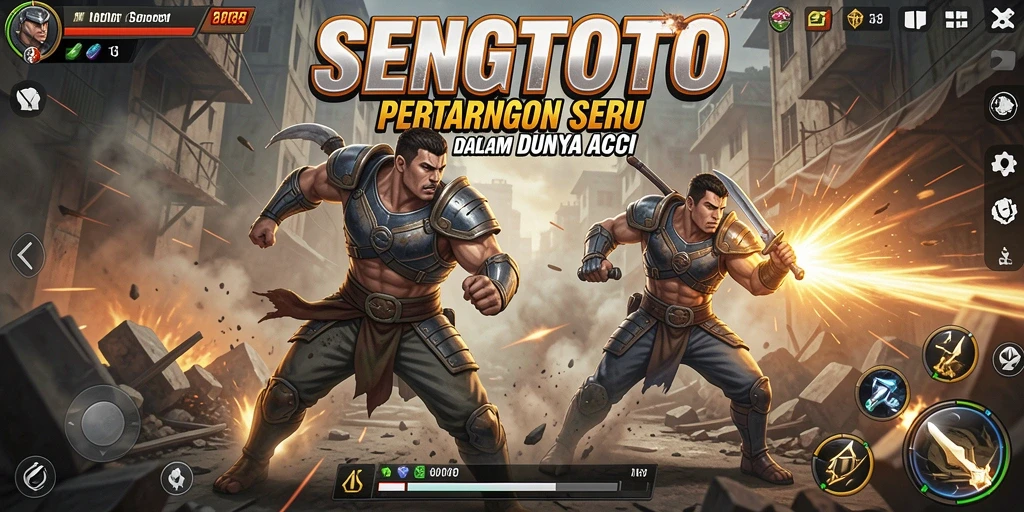 Tampilan gameplay SENGTOTO dengan pertempuran epik dan grafis menakjubkan.