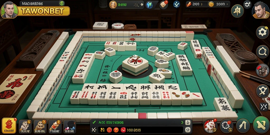 Tampilan gameplay menawan dari TAWONBET dengan desain Mahjong yang menarik.